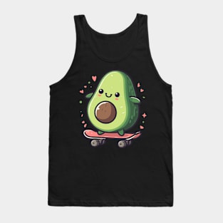 Cool funny avocado skateboarding Tank Top